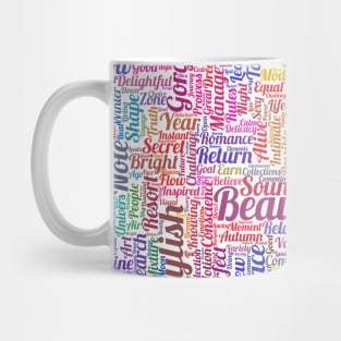 Fashion Face Woman Hair Pattern Text Word Cloud Mug